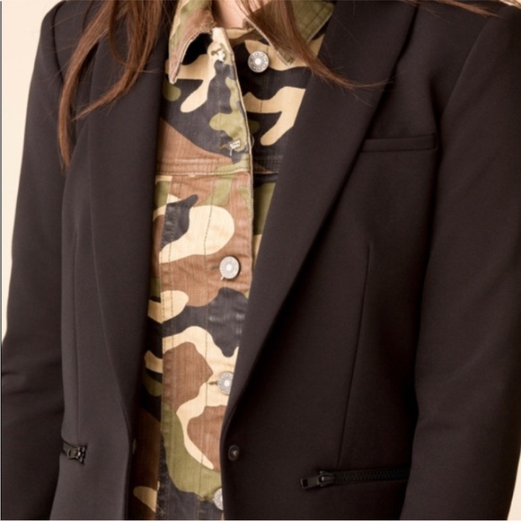 $248 Veronica Beard Slate Dickey Jacket insert Camo black tan green Denim 00-14 - Picture 1 of 15